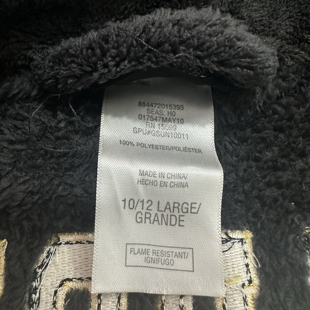 Joe Boxer Varsity Football Soft Fleece Bath Robe Youth Large 10/12 Black Pockets - Picture 7 of 8